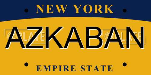 AZKABAN New York License Plate