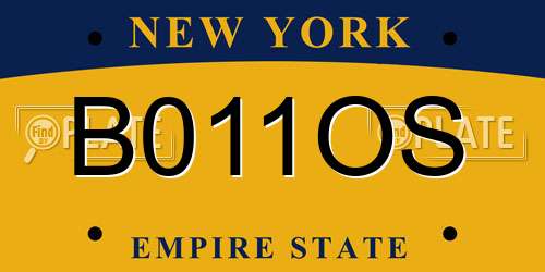 B011OS New York License Plate