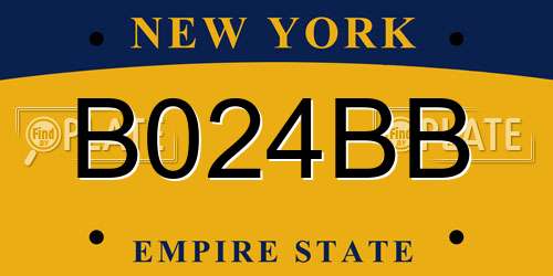 B024BB New York License Plate
