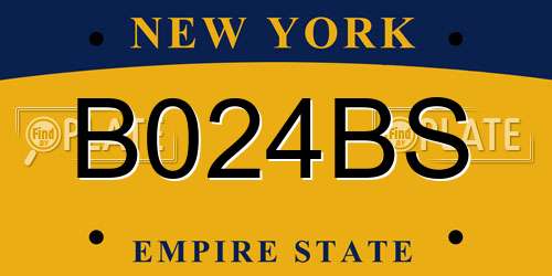 B024BS New York License Plate