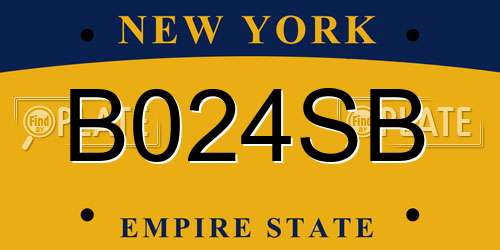 B024SB New York License Plate