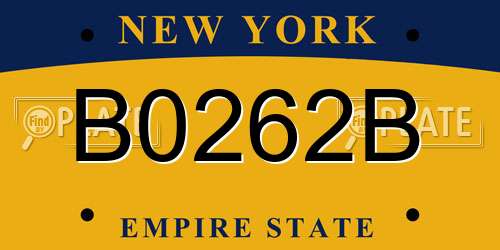 B0262B New York License Plate