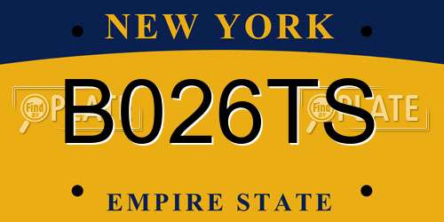 B026TS New York License Plate