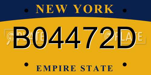 B04472D New York License Plate