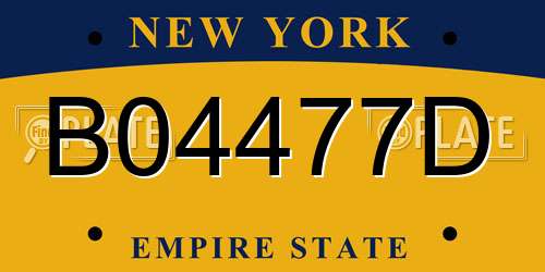 B04477D New York License Plate