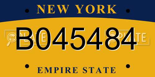 B045484 New York License Plate