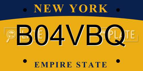 B04VBQ New York License Plate