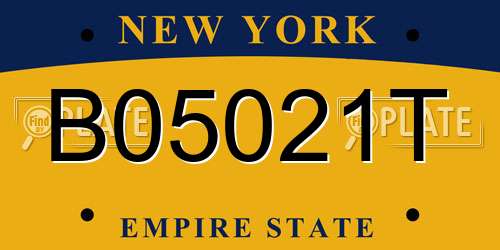 B05021T New York License Plate