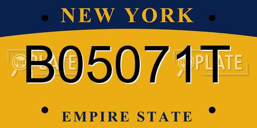 B05071T New York License Plate