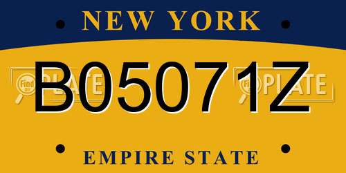 B05071Z New York License Plate