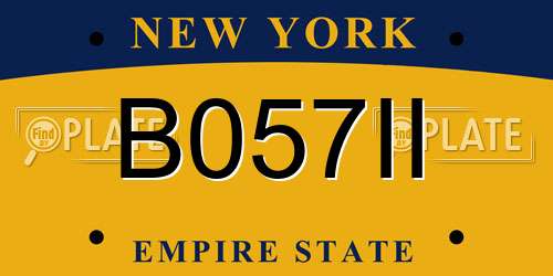 B057II New York License Plate