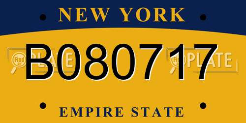 B080717 New York License Plate