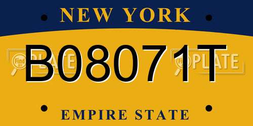 B08071T New York License Plate