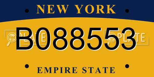 B088553 New York License Plate