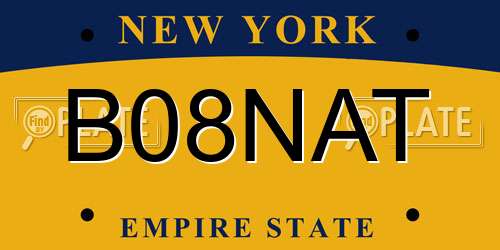 B08NAT New York License Plate