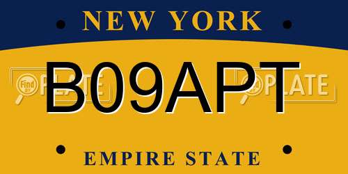 B09APT New York License Plate