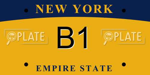B1 New York License Plate