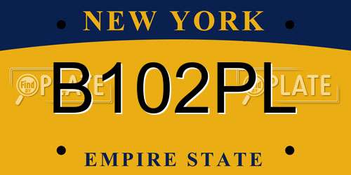 B102PL New York License Plate