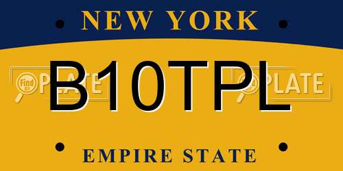 B10TPL New York License Plate