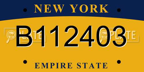 B112403 New York License Plate