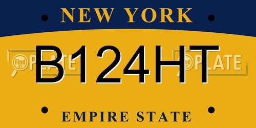 B124HT New York License Plate