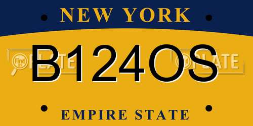 B124OS New York License Plate