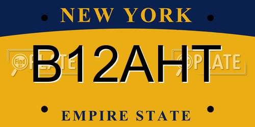 B12AHT New York License Plate