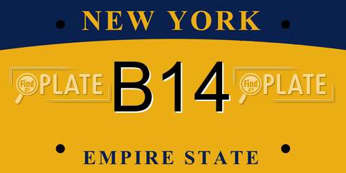 B14 New York License Plate