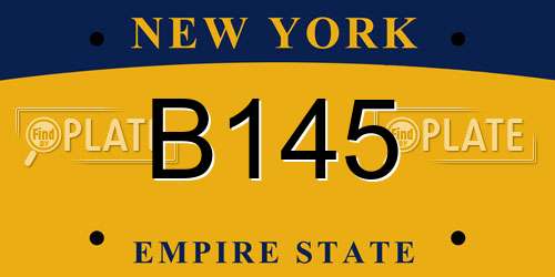 B145 New York License Plate