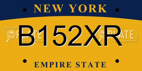 B152XR New York License Plate