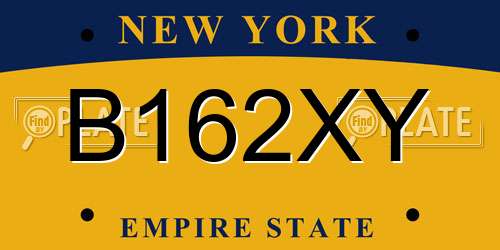 B162XY New York License Plate