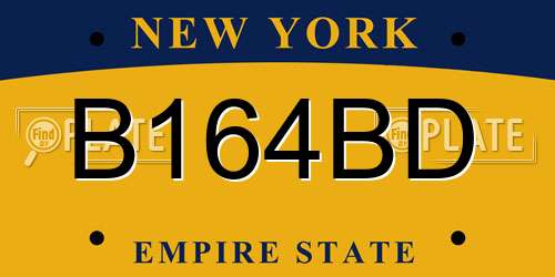 B164BD New York License Plate