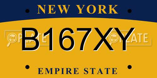 B167XY New York License Plate