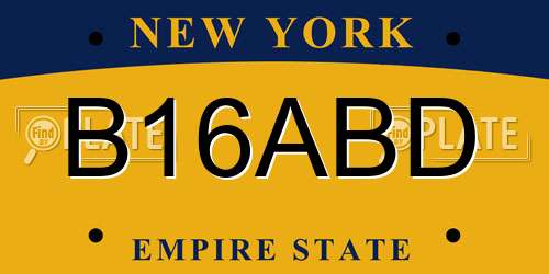 B16ABD New York License Plate