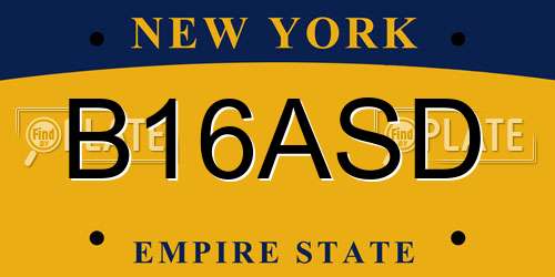B16ASD New York License Plate