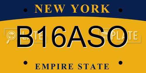 B16ASO New York License Plate