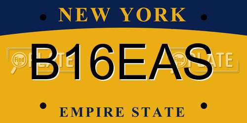 B16EAS New York License Plate