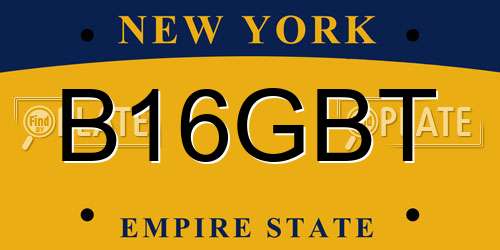 B16GBT New York License Plate