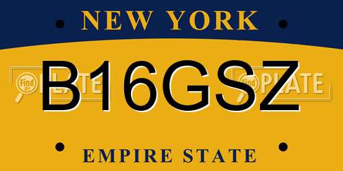 B16GSZ New York License Plate