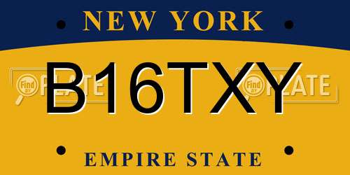 B16TXY New York License Plate