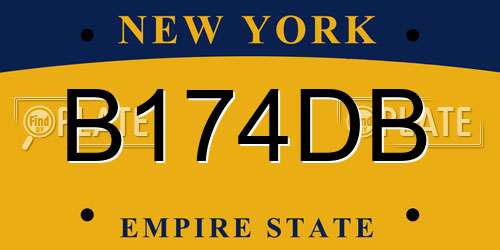 B174DB New York License Plate