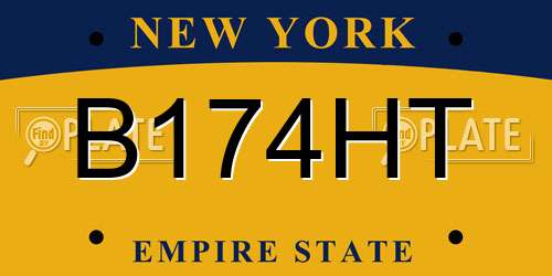 B174HT New York License Plate