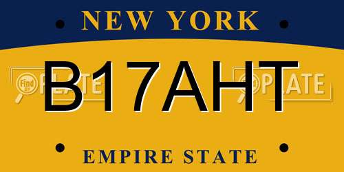B17AHT New York License Plate