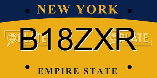 B18ZXR New York License Plate