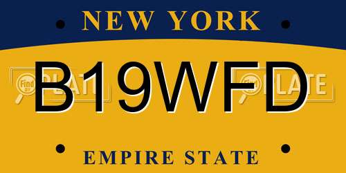 B19WFD New York License Plate