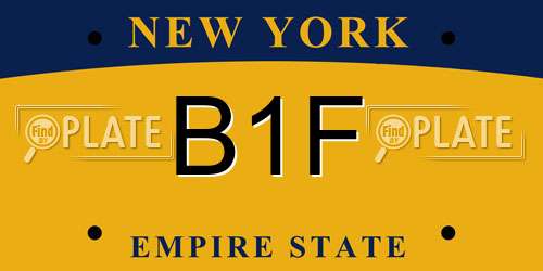 B1F New York License Plate
