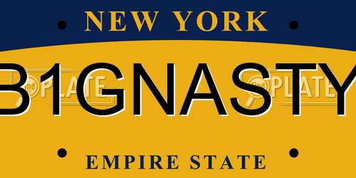 B1GNASTY New York License Plate