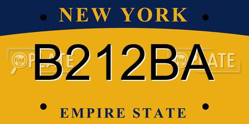 B212BA New York License Plate