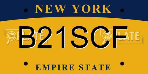 B21SCF New York License Plate