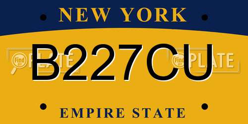 B227CU New York License Plate